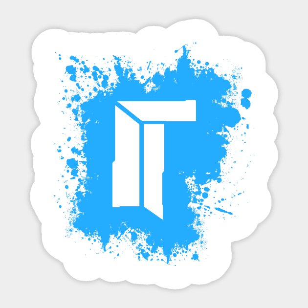 Titan Splat - Blue Sticker by cfg_judas